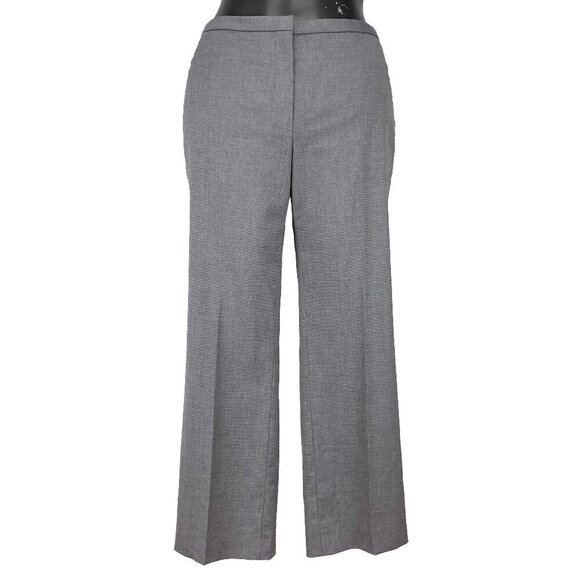 T TAHARI Office / Academia Slightly Flared Gray mid-rise Soft Trousers Size 4β - Picture 1 of 6